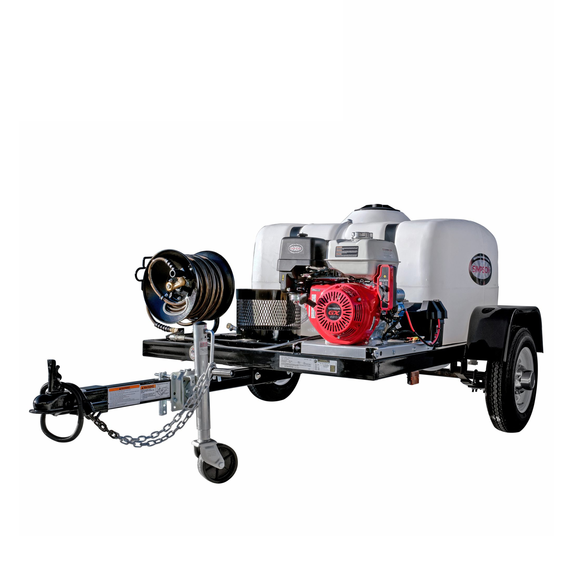 Simpson Gas Pressure Washer Trailer — 4200 PSI, 4 GPM, Honda Engine, 150-Gal. Water Tank, Model# 95003